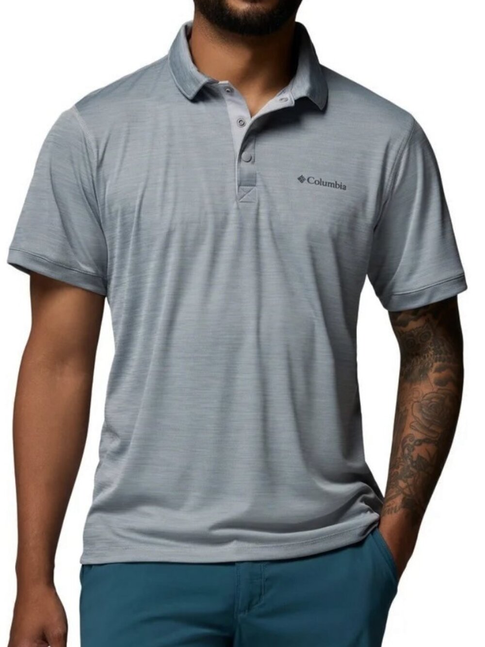 NEW Columbia Mens Short Sleeve Polo Shirt XL NWT UPF 50+ Omni Shade Wick Grey